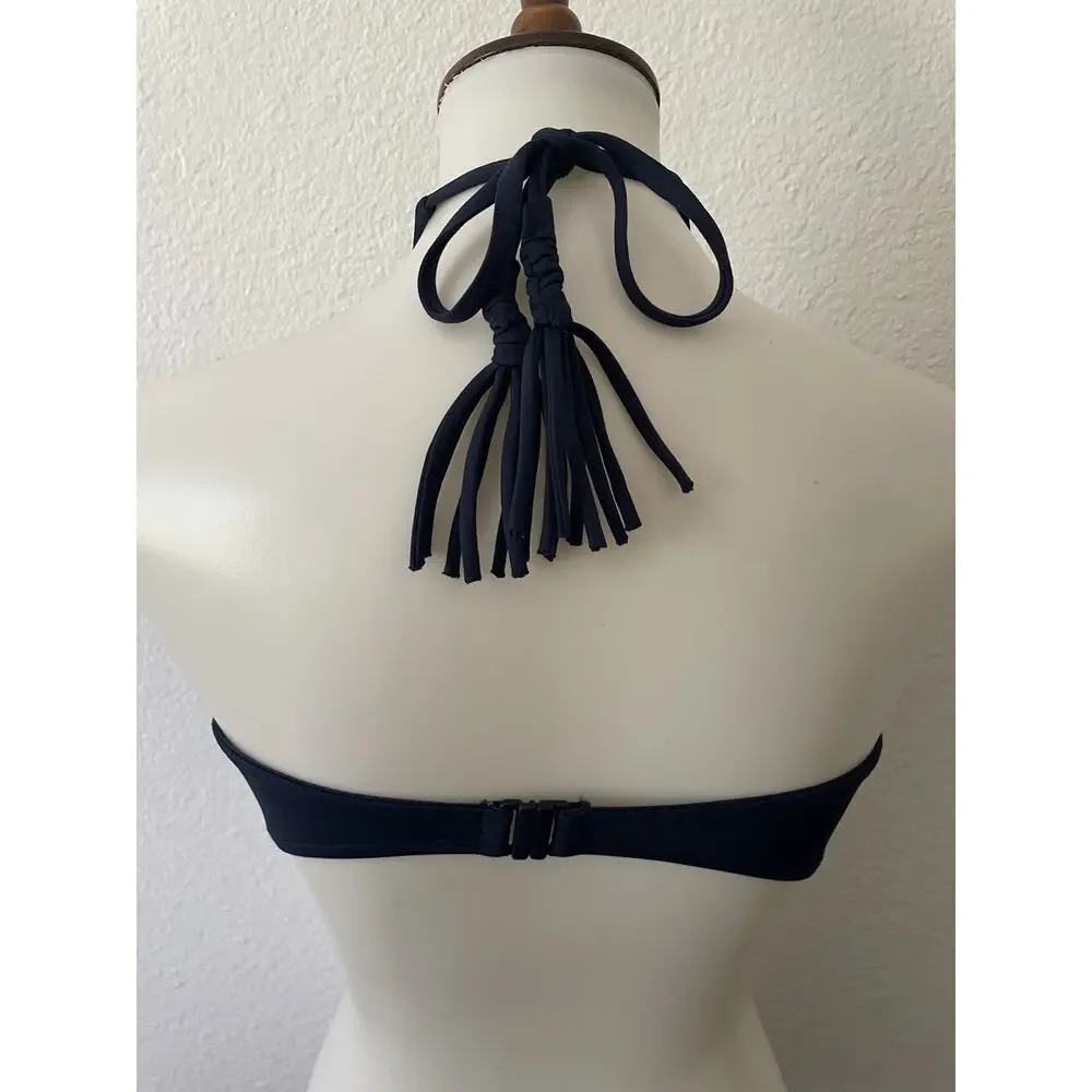 Seafolly Swim Halter Bandeau Bikini Top Beach Summer Minimalist Resort